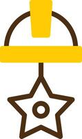 Star Yellow Lieanr Circle Icon vector