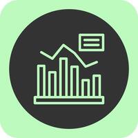 Growth Chart Linear Round Icon vector