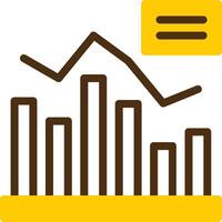 Growth Chart Yellow Lieanr Circle Icon vector