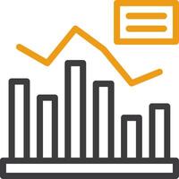 Growth Chart Line Circle Icon vector