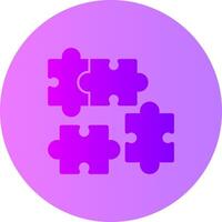 Puzzle Piece Gradient Circle Icon vector