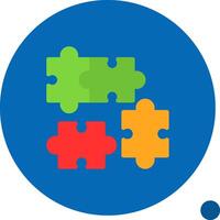 Puzzle Piece Flat Shadow Icon vector