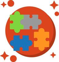 Puzzle Piece Tailed Color Icon vector