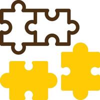 Puzzle Piece Yellow Lieanr Circle Icon vector