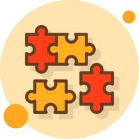 Puzzle Piece Filled Shadow Circle Icon vector