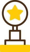 Trophy Yellow Lieanr Circle Icon vector