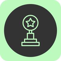 Trophy Linear Round Icon vector