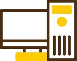 Workstation Yellow Lieanr Circle Icon vector