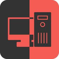 Workstation Red Inverse Icon vector