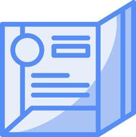 Resume folder Line Filled Blue Icon vector