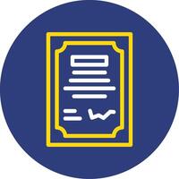 Contract Signing Dual Line Circle Icon vector