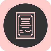 Contract Signing Linear Round Icon vector