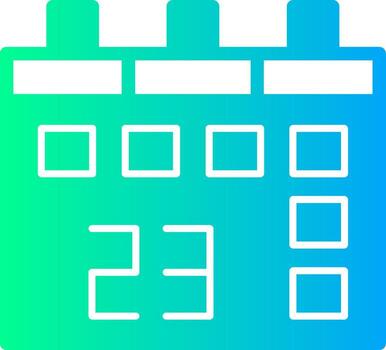 calendario fecha sólido multi degradado icono vector