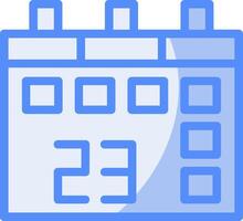 Calendar Date Line Filled Blue Icon vector