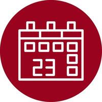Calendar Date Outline Circle Icon vector