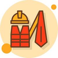 Work Uniform Filled Shadow Circle Icon vector