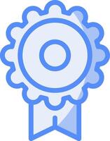 Achievement Ribbon Line Filled Blue Icon vector