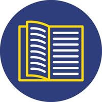 Open Book Dual Line Circle Icon vector