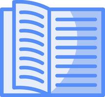 Open Book Line Filled Blue Icon vector