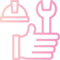 Hand with Tools Linear Gradient Icon vector