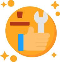 Hand with Tools Tailed Color Icon vector