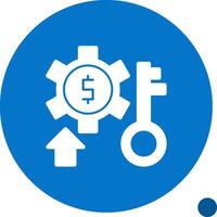Success Key Glyph Shadow Icon vector