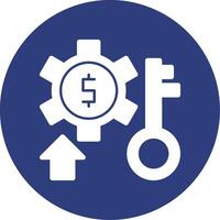 Success Key Glyph Circle Icon vector