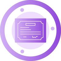 Certificate Glyph Gradient Icon vector