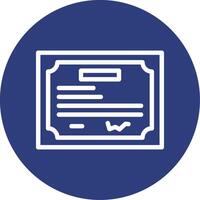 Certificate Outline Circle Icon vector