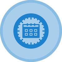 Clock and Calendar Multicolor Circle Icon vector
