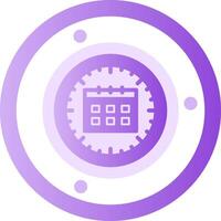 Clock and Calendar Glyph Gradient Icon vector