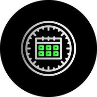 Clock and Calendar Dual Gradient Circle Icon vector