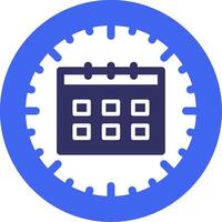 Clock and Calendar Solid Two Color Icon vector