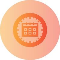 Clock and Calendar Gradient Circle Icon vector