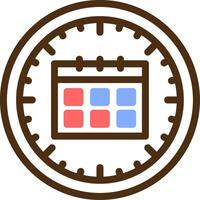 Clock and Calendar Color Filled Icon vector