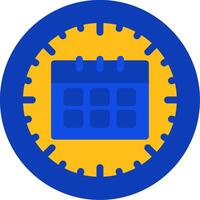 Clock and Calendar Flat Two Color Icon vector