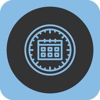 Clock and Calendar Linear Round Icon vector