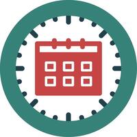 Clock and Calendar Glyph Two Color Icon vector
