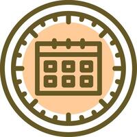 Clock and Calendar Linear Circle Icon vector