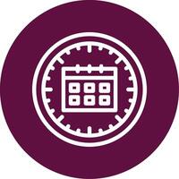 Clock and Calendar Outline Circle Icon vector