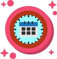 Clock and Calendar Tailed Color Icon vector