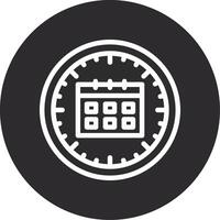 Clock and Calendar Inverted Icon vector