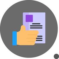 Hand with Resume Flat Shadow Icon vector