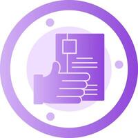 Hand with Resume Glyph Gradient Icon vector