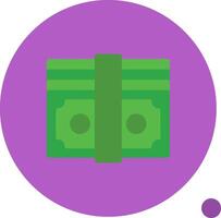 Dollar Stack Flat Shadow Icon vector