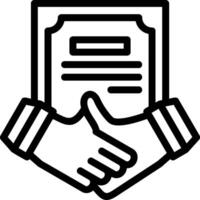 Handshake and Agreement Line Icon vector