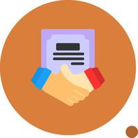 Handshake and Agreement Flat Shadow Icon vector