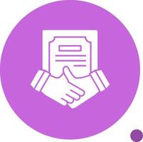 Handshake and Agreement Glyph Shadow Icon vector