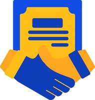 Handshake and Agreement Flat Two Color Icon vector