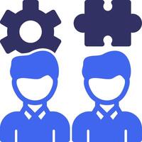 Teamwork Puzzle Solid Two Color Icon vector